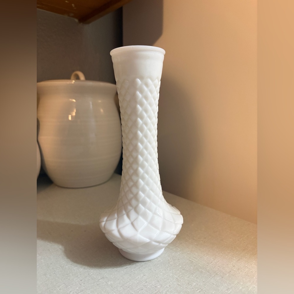Fenton milk glass vase